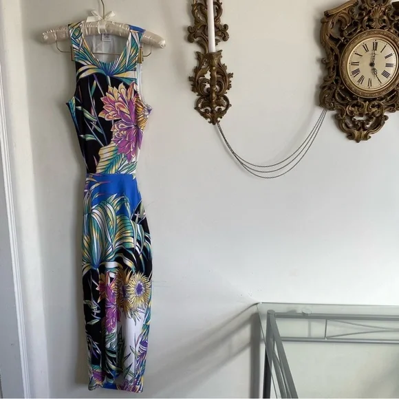 MARA HOFFMAN FLORAL CUTOUT MIDI DRESS S - Picture 3 of 12